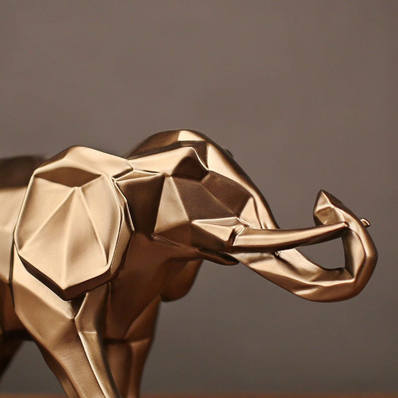 Abstract Gold Elephant Statue Hustle Nest