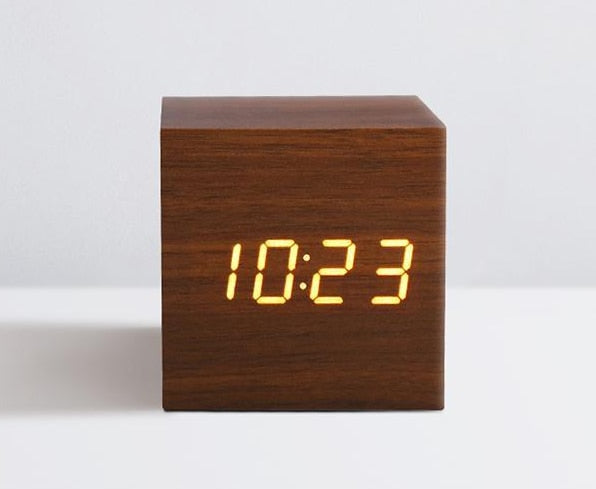 Simple Wooden Digital Clock Hustle Nest