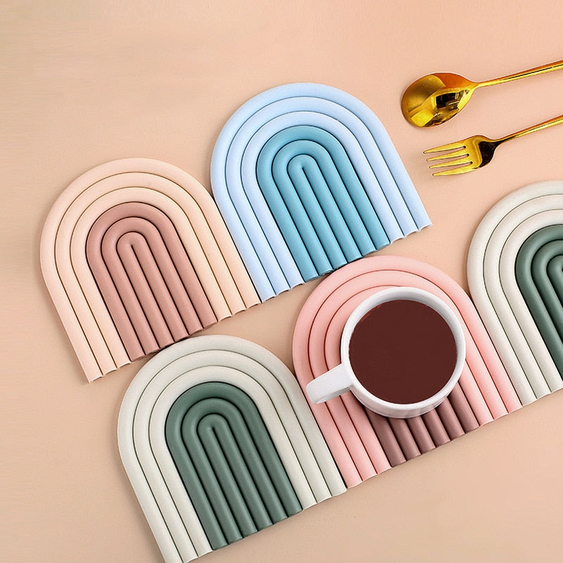 Nordic Style Rainbow Coasters (Set of 2) Hustle Nest