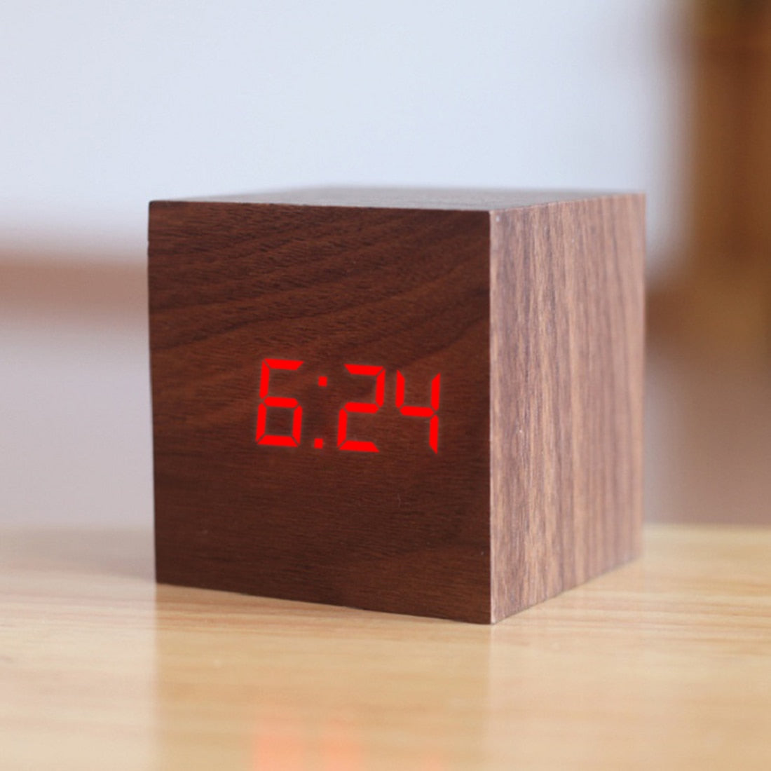 Simple Wooden Digital Clock Hustle Nest