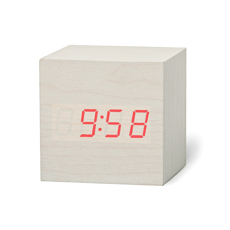 Simple Wooden Digital Clock Hustle Nest