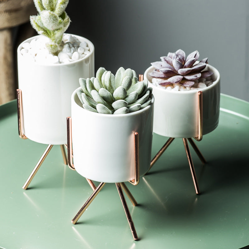 Nordic Style Ceramic Potter With Stand Hustle Nest