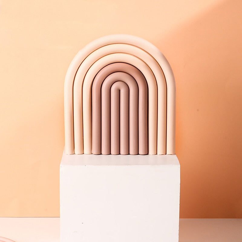 Nordic Style Rainbow Coasters (Set of 2) Hustle Nest