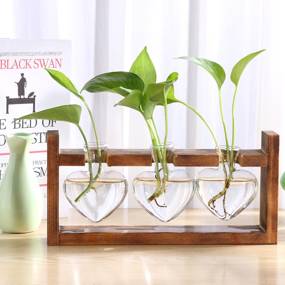 Glass and Wood Decoration Vase Hustle Nest