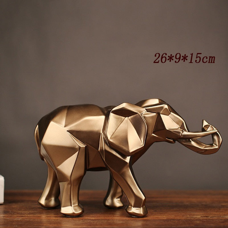 Abstract Gold Elephant Statue Hustle Nest
