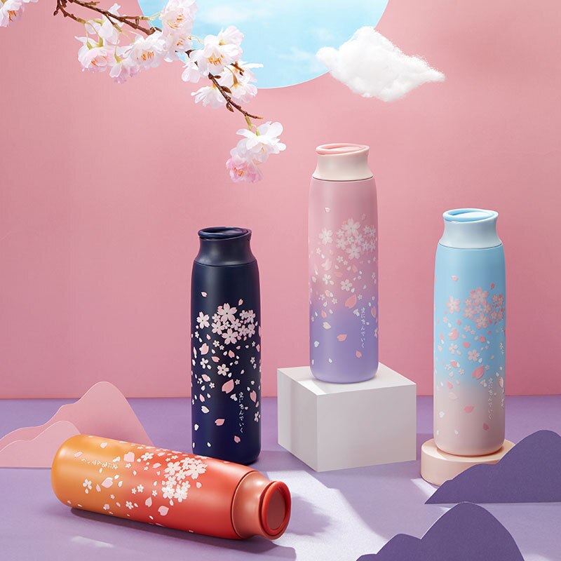 Japanese Style Sakura Thermos Bottle Hustle Nest