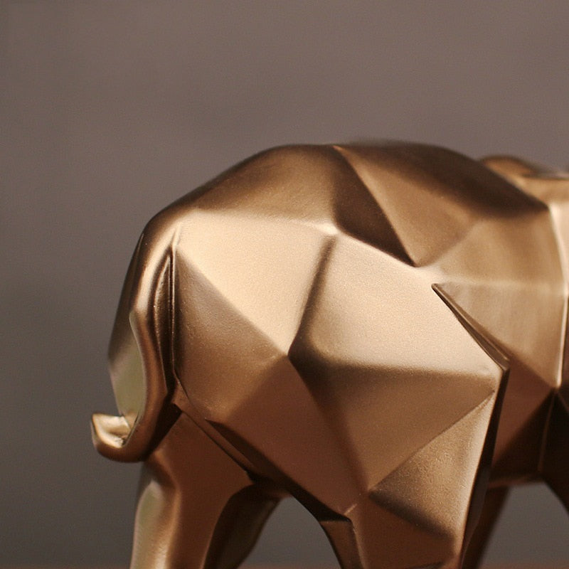 Abstract Gold Elephant Statue Hustle Nest