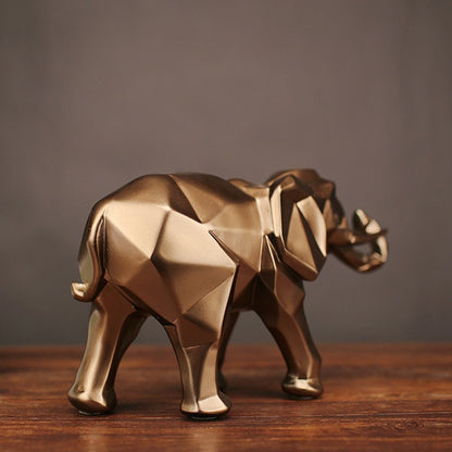 Abstract Gold Elephant Statue Hustle Nest