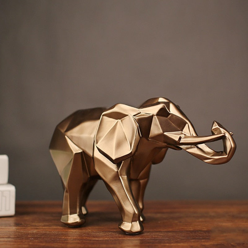 Abstract Gold Elephant Statue Hustle Nest