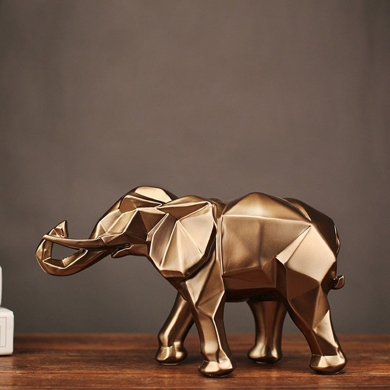 Abstract Gold Elephant Statue Hustle Nest