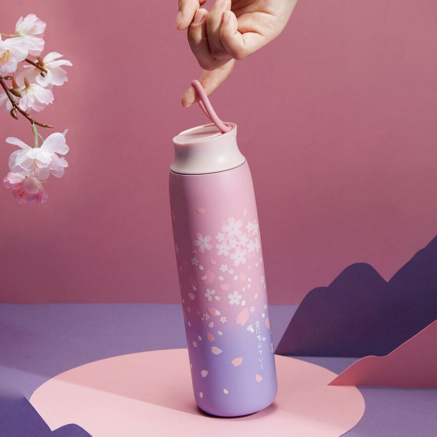 Japanese Style Sakura Thermos Bottle Hustle Nest